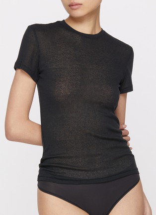 Figure View - Click To Enlarge - SKIMS - Sheer Cotton Crewneck T-Shirt