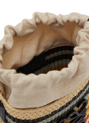 Detail View - Click To Enlarge - LOEWE - Anagram Striped Iraca Palm Canvas Crossbody Pouch