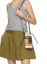 Figure View - Click To Enlarge - LOEWE - Anagram Striped Iraca Palm Canvas Crossbody Pouch