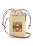 Main View - Click To Enlarge - LOEWE - Anagram Iraca Palm Canvas Crossbody Pouch