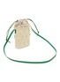 Detail View - Click To Enlarge - LOEWE - Anagram Flower Embroidered Iraca Palm Canvas Crossbody Pouch