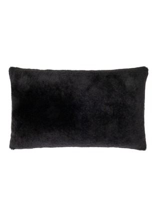 Main View - Click To Enlarge - FRETTE - Luxury Shearling Cushion Cover — Dark Brown