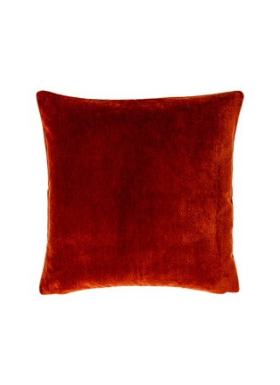 Main View - Click To Enlarge - FRETTE - Luxury Wool Velvet Cushion Cover — Deep Rust