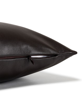 Detail View - Click To Enlarge - FRETTE - Luxury Soft Leather Cushion Cover — Dark Brown