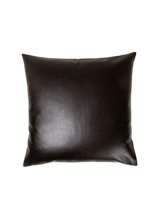 Main View - Click To Enlarge - FRETTE - Luxury Soft Leather Cushion Cover — Dark Brown