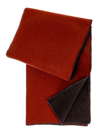 Main View - Click To Enlarge - FRETTE - Voyager Throw — Deep Rust/Dark Brown