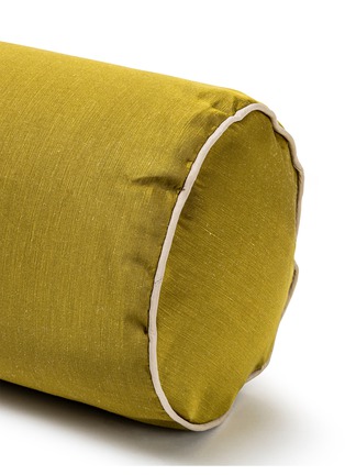 Detail View - Click To Enlarge - FRETTE - Allure Neck Roll Cushion Cover — Mustard