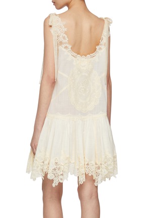 Back View - Click To Enlarge - ZIMMERMANN - Cascadian Lace Cotton Mini Dress