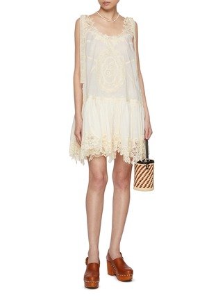 Figure View - Click To Enlarge - ZIMMERMANN - Cascadian Lace Cotton Mini Dress