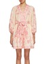 Main View - Click To Enlarge - ZIMMERMANN - Lucky Plunge Linen Mini Dress