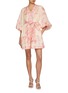 Figure View - Click To Enlarge - ZIMMERMANN - Lucky Plunge Linen Mini Dress