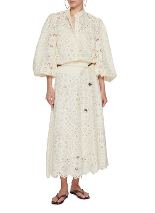 Figure View - Click To Enlarge - ZIMMERMANN - Rhiannon Embroidered Cotton Blouse