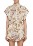 Main View - Click To Enlarge - ZIMMERMANN - Coco Cuffed Linen Playsuit