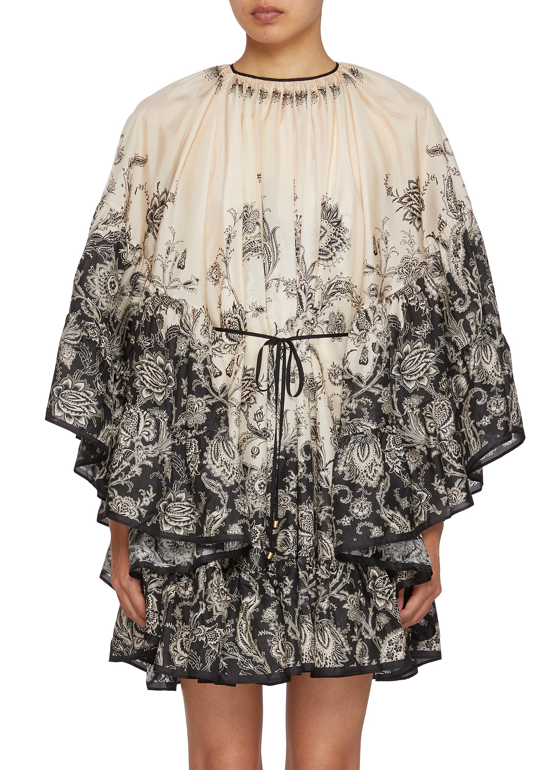 ワンピース Zimmermann Rhiannon Lantern Mini Dress Zimmermann Rhiannon Lantern Mini Dress in Cream & Black