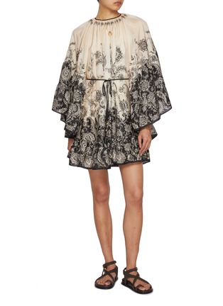 Figure View - Click To Enlarge - ZIMMERMANN - Rhiannon Lantern Silk Mini Dress