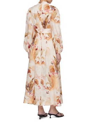 Back View - Click To Enlarge - ZIMMERMANN - Ascension Plunge Midi Dress