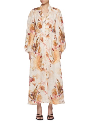 Main View - Click To Enlarge - ZIMMERMANN - Ascension Plunge Midi Dress
