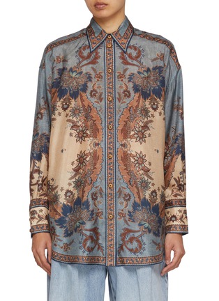 Main View - Click To Enlarge - ZIMMERMANN - Ascension Manstyle Silk Shirt