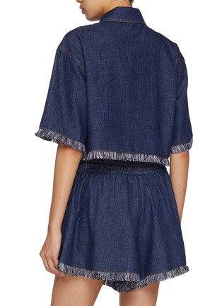 Back View - Click To Enlarge - ZIMMERMANN - Rhiannon Fringe Denim Shirt
