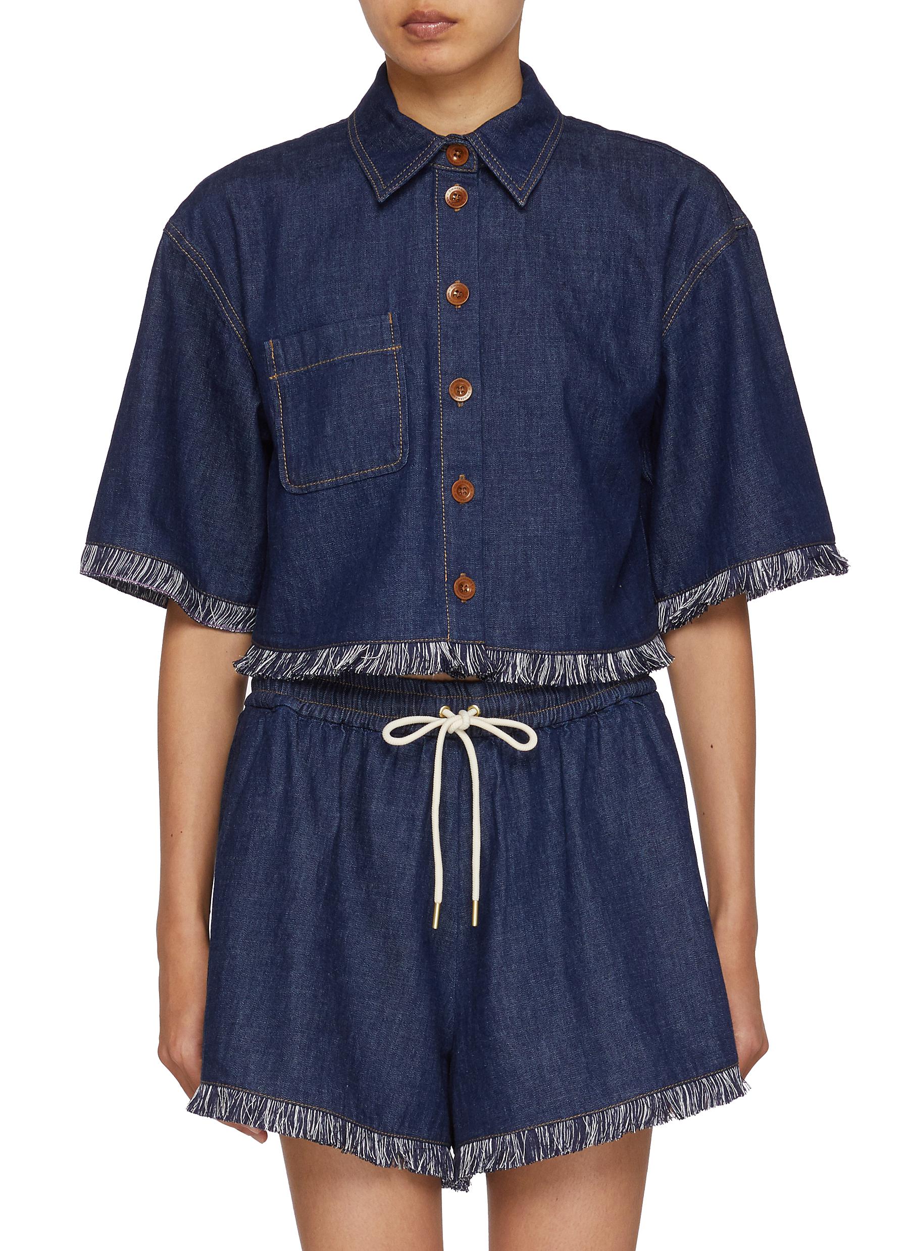 ZIMMERMANN | Rhiannon Fringe Denim Shirt | Women | Lane Crawford