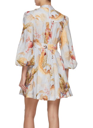 Back View - Click To Enlarge - ZIMMERMANN - Ascension Plunge Linen Mini Dress