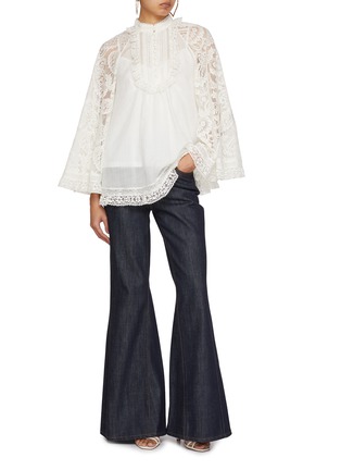 Figure View - Click To Enlarge - ZIMMERMANN - Ascension Lace Yoke Blouse