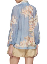 Tシャツ・カットソー Zimmermann Zimmermann Cascadian Billow Blouse Cascadian Billow Blouse Teal Blue Botanical Floral Online