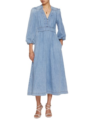 Figure View - Click To Enlarge - ZIMMERMANN - Lucky Denim Midi Dress