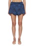 Main View - Click To Enlarge - ZIMMERMANN - Coco Embroidered Dark Wash Denim Short