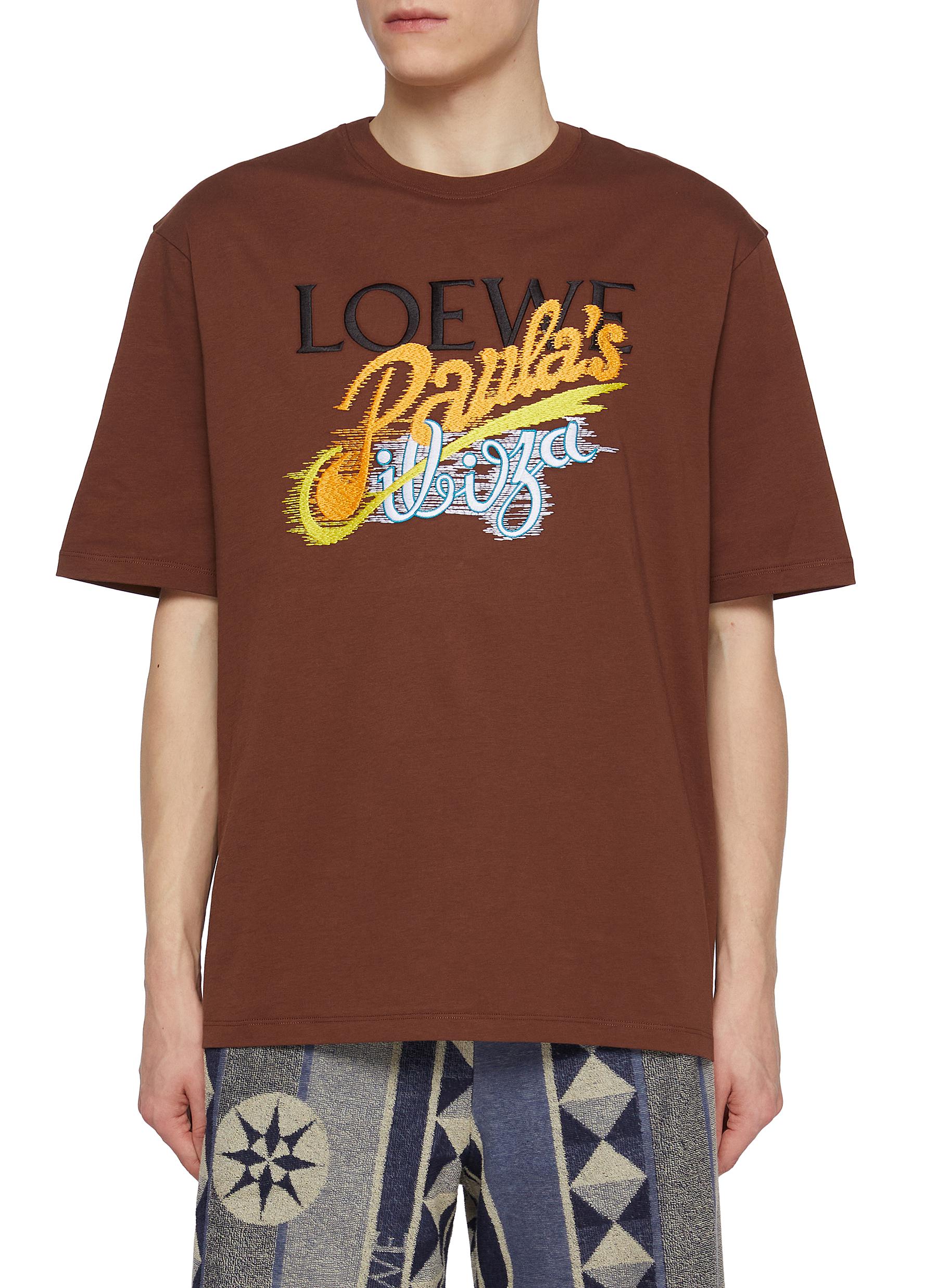 Tシャツ・カットソー Loewe Embroidered Draped T-Shirt Relaxed fit T-shirt in cotton Black - LOEWE