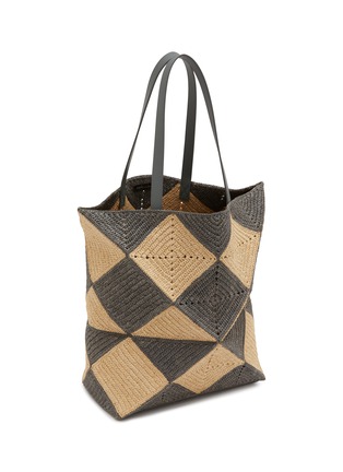 Detail View - Click To Enlarge - LOEWE - XL Puzzle Fold Raffia Tote