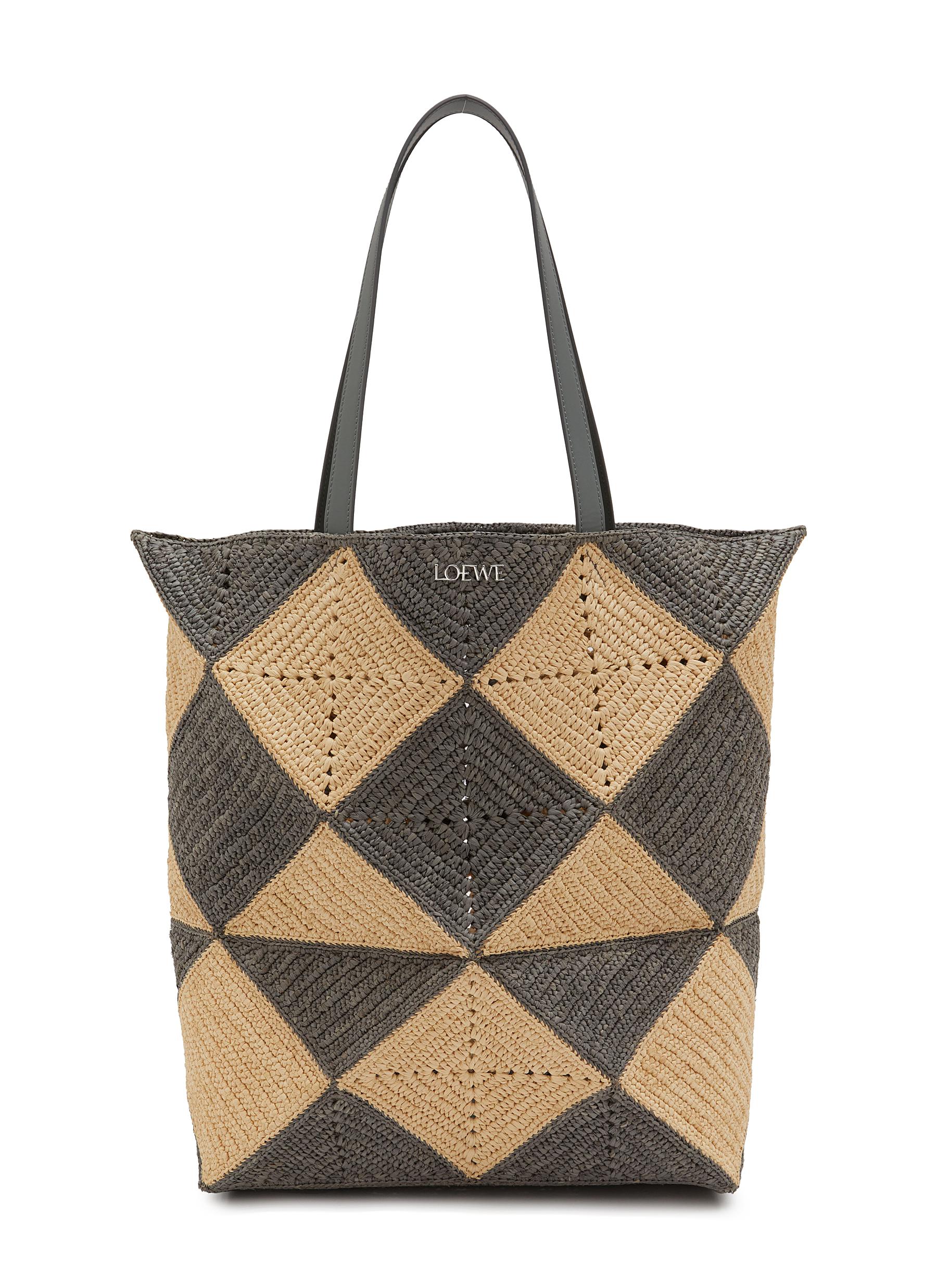 LOEWE | XL Puzzle Fold Raffia Tote | Men | Lane Crawford