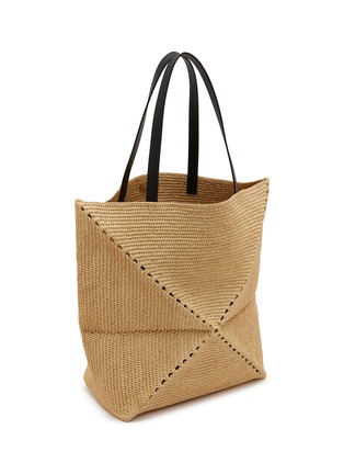 Detail View - Click To Enlarge - LOEWE - Extra Large Puzzle Fold Raffia Tote Bag