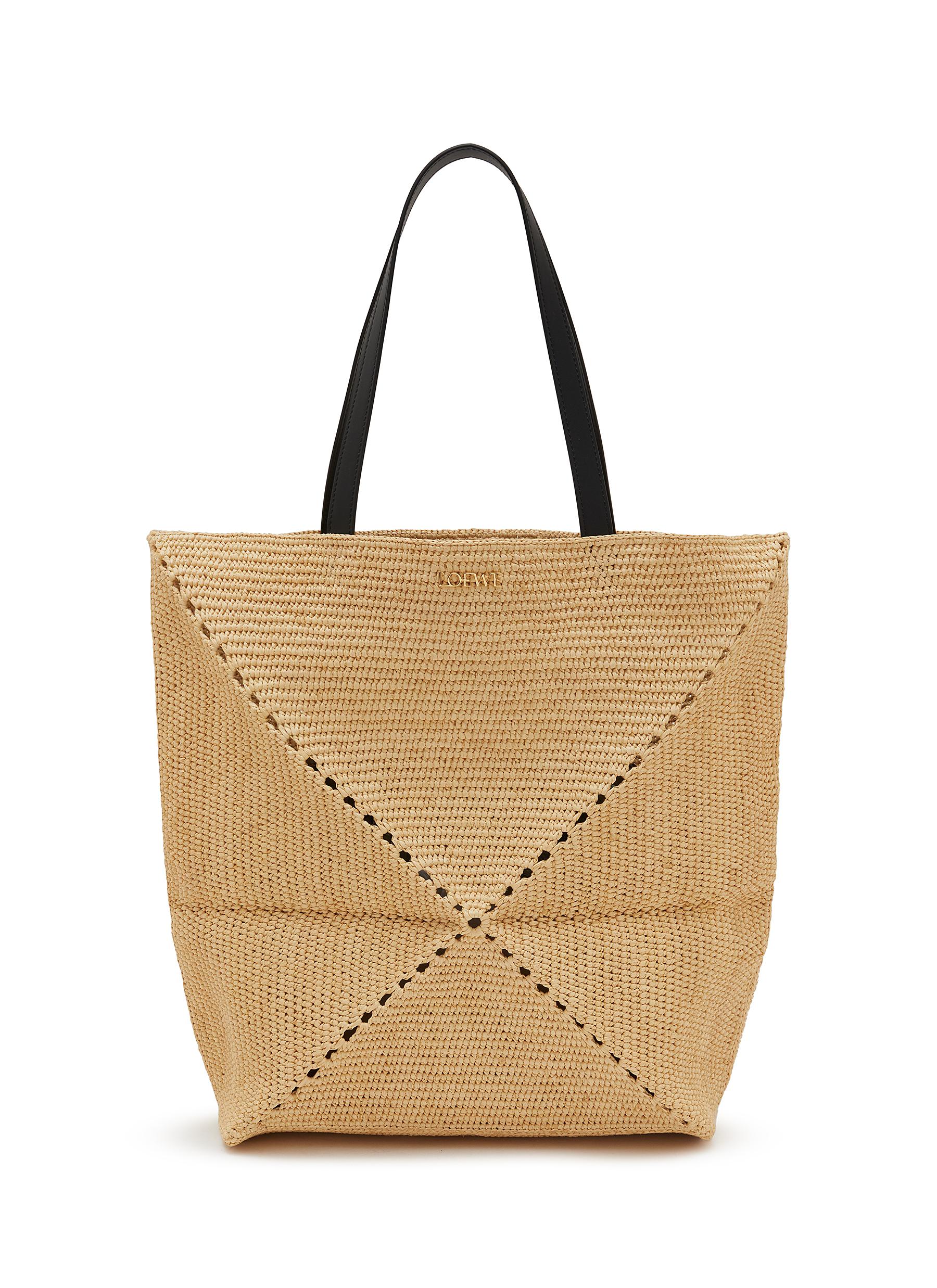 LOEWE | Extra Large Puzzle Fold Raffia Tote Bag | Men | Lane