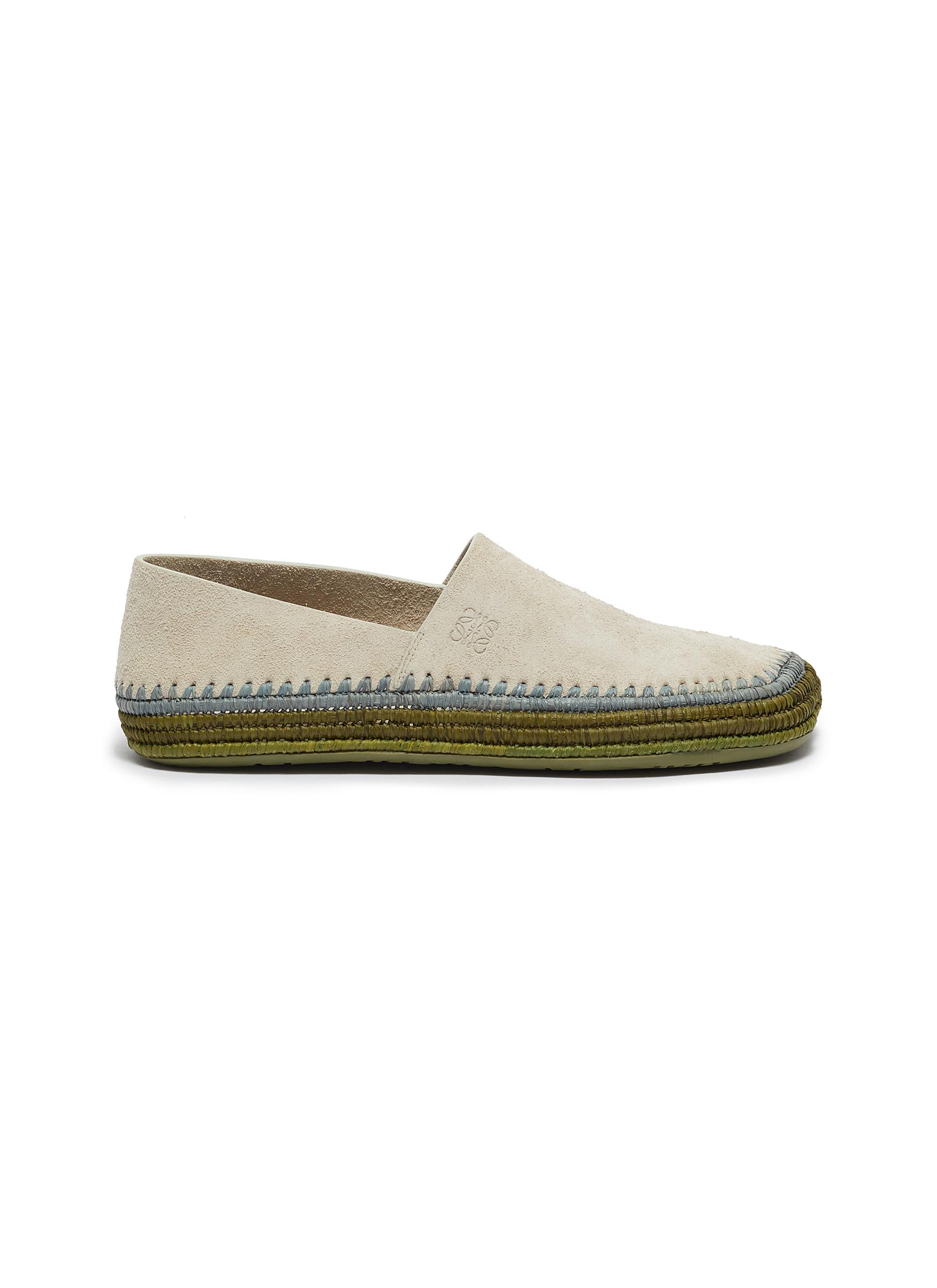 サンダル LOEWE RIO SLIPPERS IN SUEDE Rio slipper in suede and raffia Brown - LOEWE