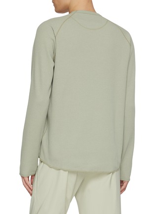 Back View - Click To Enlarge - GOLDWIN - Long Sleeve Lightweight Waffle Knit Sweatshirt