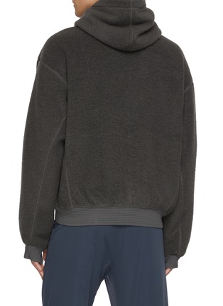 Back View - Click To Enlarge - GOLDWIN - Zip Up Wool Blend Fleece Hoodie