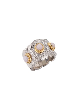 Detail View - Click To Enlarge - BUCCELLATI - Blossoms Opal Sterling Silver Eternelle Ring — EU 51