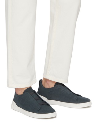 Figure View - Click To Enlarge - ERMENEGILDO ZEGNA - Triple Stitch Cotton Linen Men's Sneakers