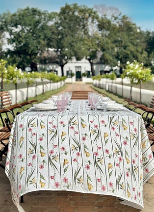 Detail View - Click To Enlarge - SUMMERILL & BISHOP - Gladioli Linen Tablecloth