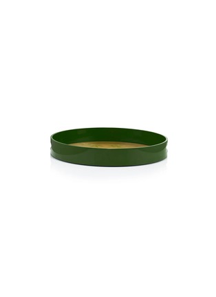 Detail View - Click To Enlarge - SUMMERILL & BISHOP - Gold Leaf Passiflora Round Lacquered Tray