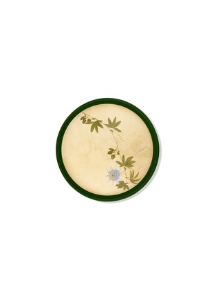 Main View - Click To Enlarge - SUMMERILL & BISHOP - Gold Leaf Passiflora Round Lacquered Tray