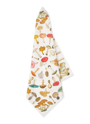  - SUMMERILL & BISHOP - X John Derian Fungi Mushroom Linen Napkin — White