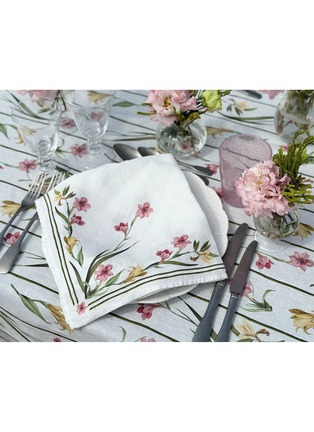 Detail View - Click To Enlarge - SUMMERILL & BISHOP - Gladioli Linen Napkin