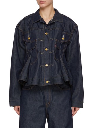 Main View - Click To Enlarge - SACAI - x Levi's Flared Dark Wash Jacket