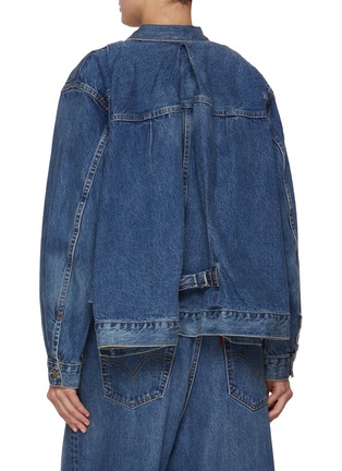 Back View - Click To Enlarge - SACAI - x Levi's Flared Medium Wash Jacket