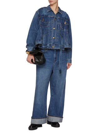 Figure View - Click To Enlarge - SACAI - x Levi's Flared Medium Wash Jacket