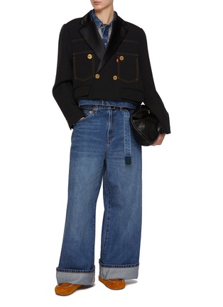 Figure View - Click To Enlarge - SACAI - x Levi's Double Breasted Matelassé Twill Jacket