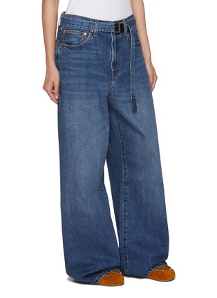 Detail View - Click To Enlarge - SACAI - x Levi's Wide Leg Cuffed Medium Wash Jeans