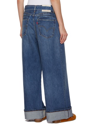 Back View - Click To Enlarge - SACAI - x Levi's Wide Leg Cuffed Medium Wash Jeans